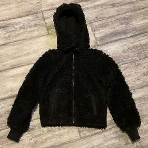 Abercrombie and Fitch xsmall black short teddy coat